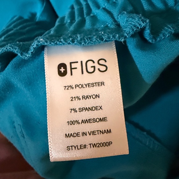 Figs Teal Yola Small Petite Skinny Scrub Pants - Picture 6 of 7